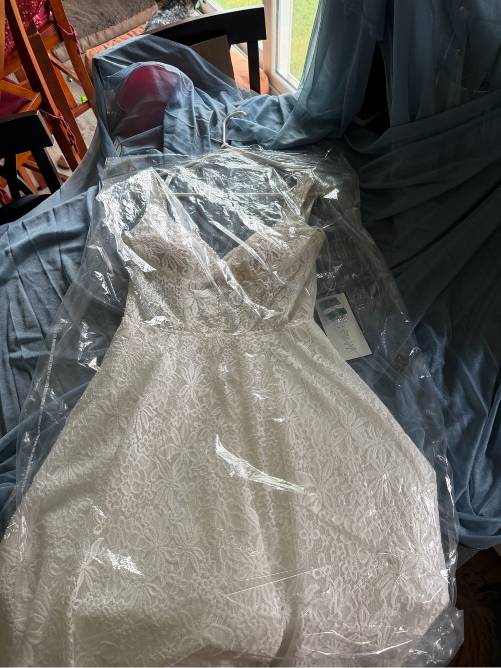 White Lace A-Line Wedding Dress - Bridal